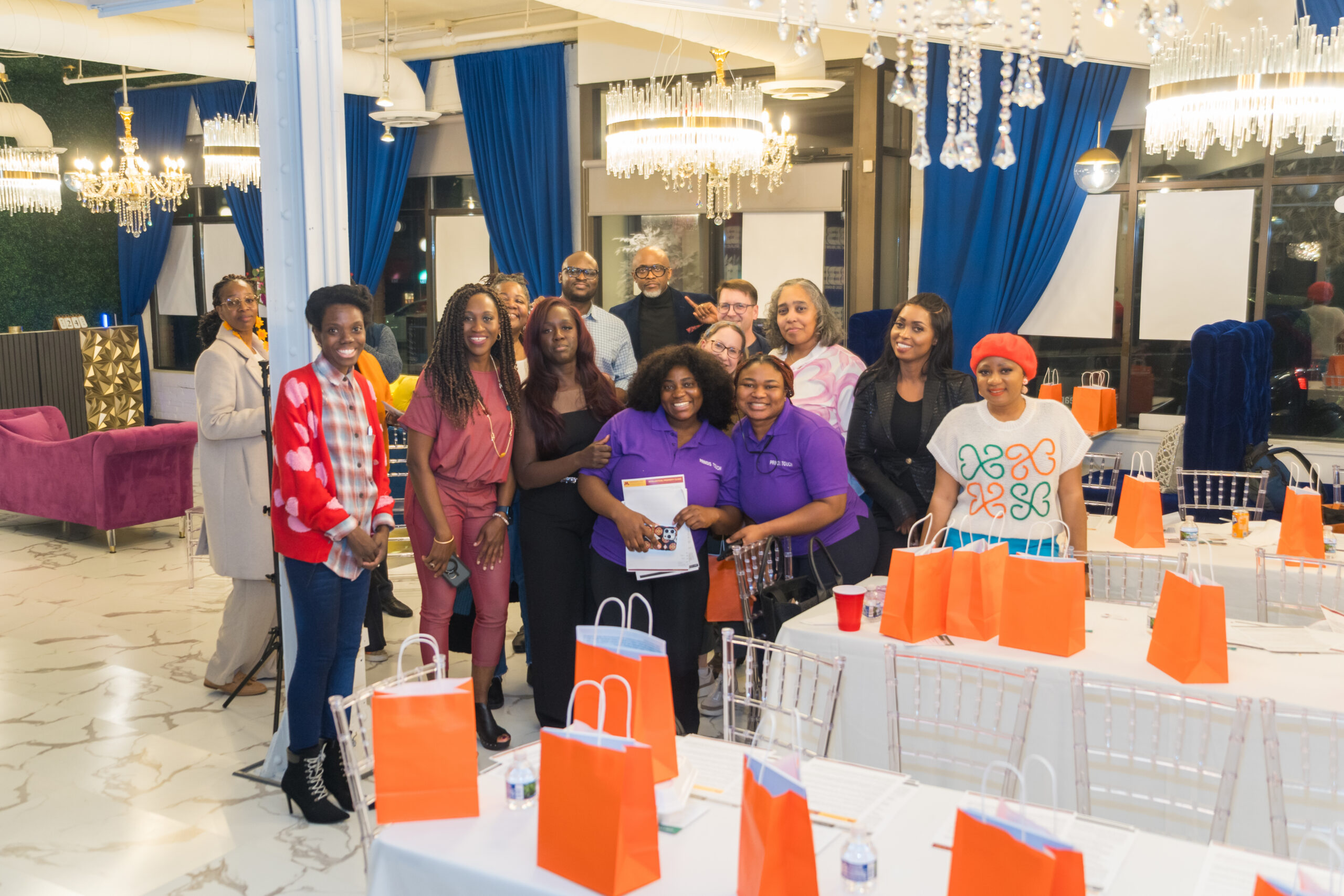 BBEsquared community members gathered together at an event